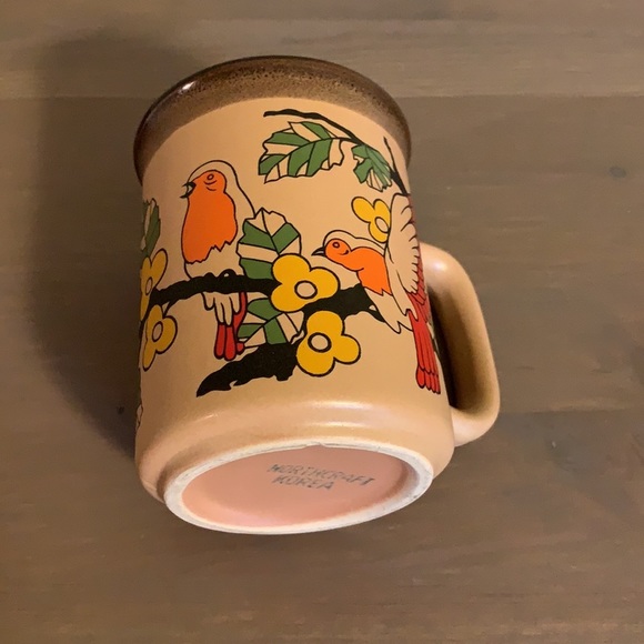 Vintage Northcraft Korea Tan Pottery Bird Mug - Picture 7 of 7